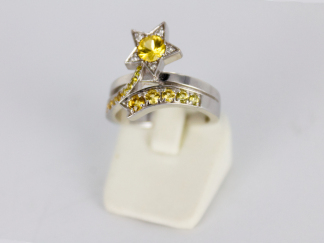 bague étoiles filantes saphirs jaunes