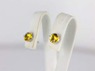 Boucles d'oreilles puces saphirs jaunes