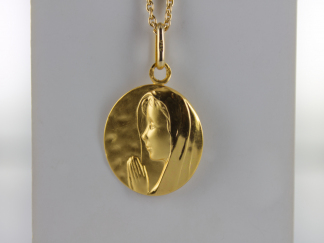 Pendentif médaille Vierge priante or jaune
