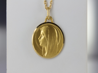 Pendentif médaille Vierge or jaune 2