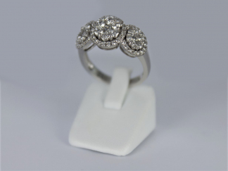 Bague motifs Diamants or Blanc