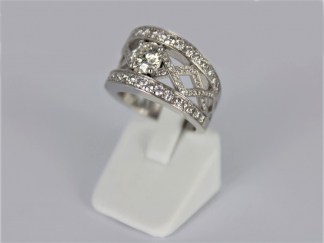 Bague croisée or Palladié Brillants