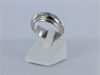 Alliance tournante or blanc femme