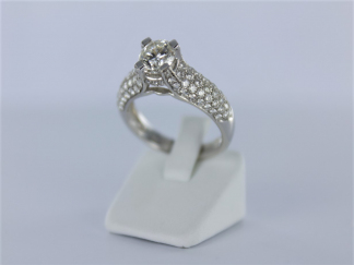 Alliance femme or Blanc diamant et brillants