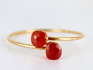 Bracelet jonc Cornaline or jaune