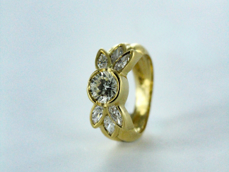 Solitaire diamant en or jaune