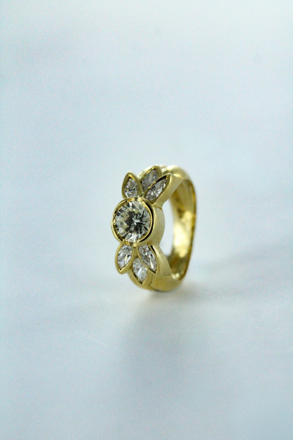 Solitaire diamant en or jaune