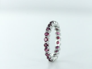 Alliance tour complet, 22 rubis, or blanc